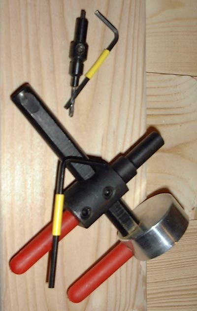 A little bright color helps locate small tools.