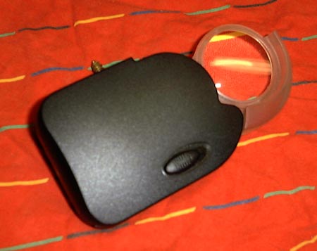 Battery powered illuminated magnifier.