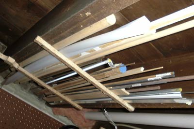 Dowels and metal rods.