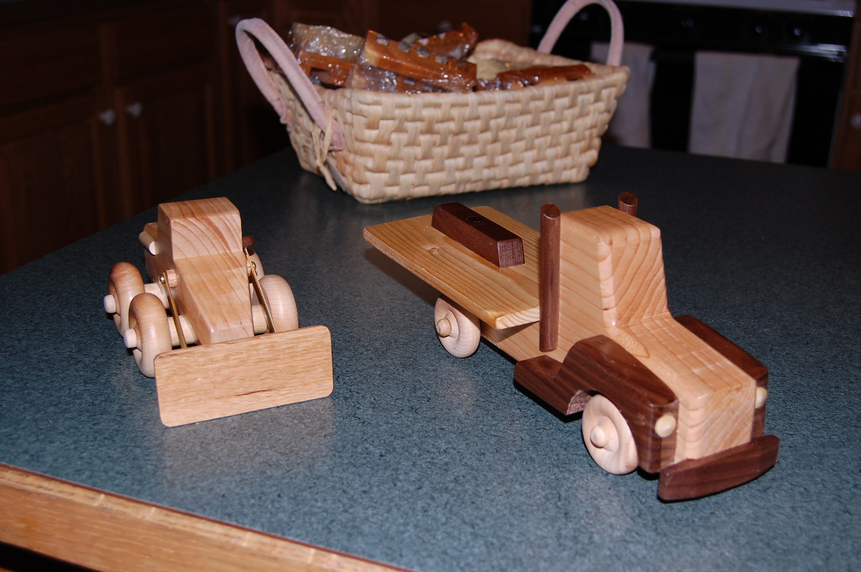 they were finished off with a rubbed tung oil finish and some felt 
